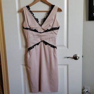 Lipsy midi dress in blush, Size UK 8